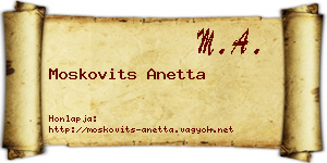 Moskovits Anetta névjegykártya